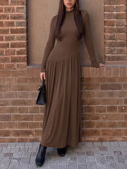 Mock Neck Long Sleeve Midi Dress, model styling view