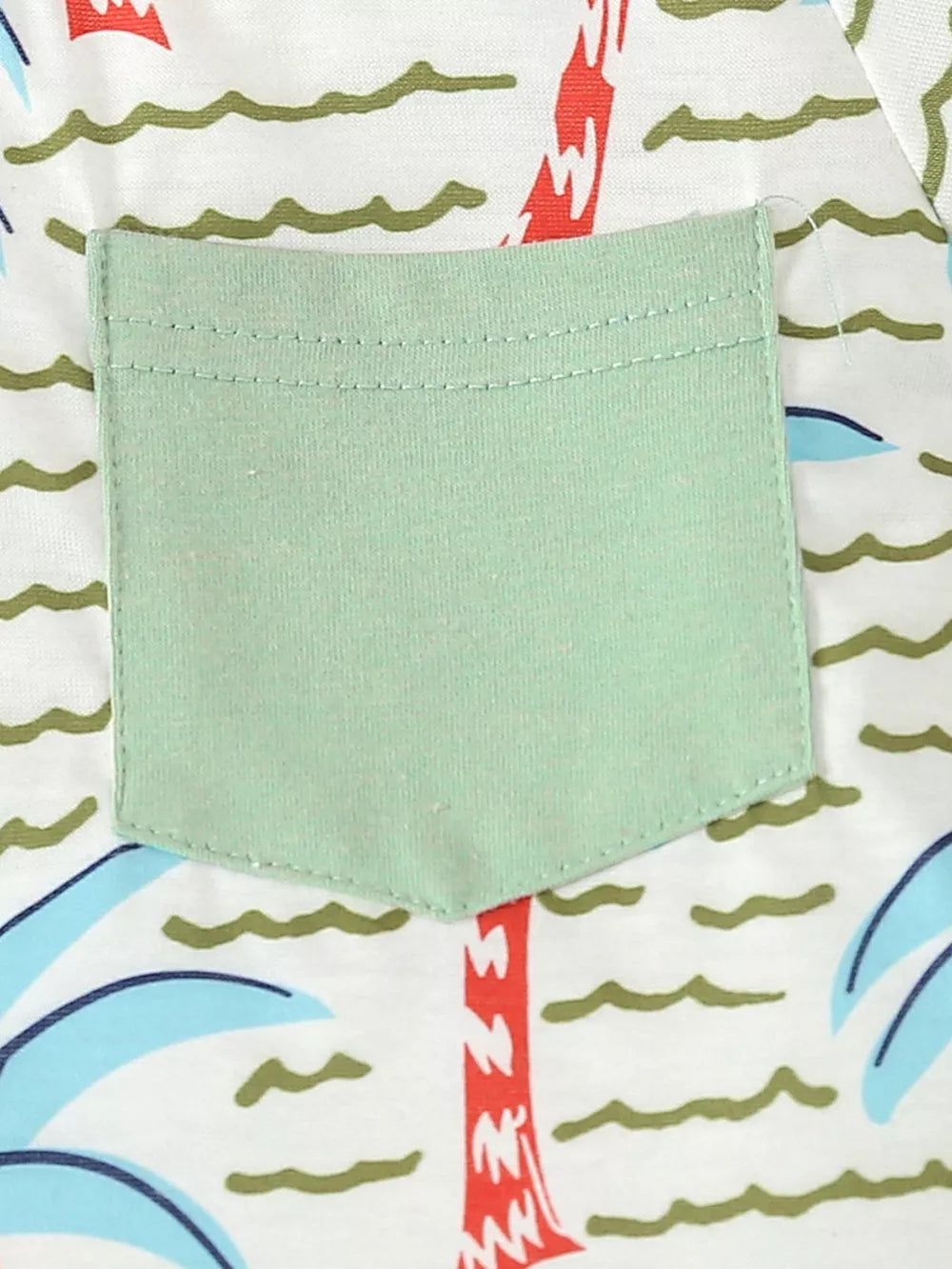 Children's Palm Tree Print T-shirt And Shorts Set in Caramel, product detail