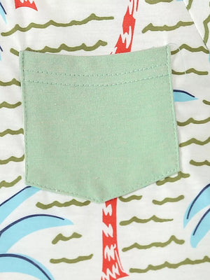 Children's Palm Tree Print T-shirt And Shorts Set in Caramel, product detail