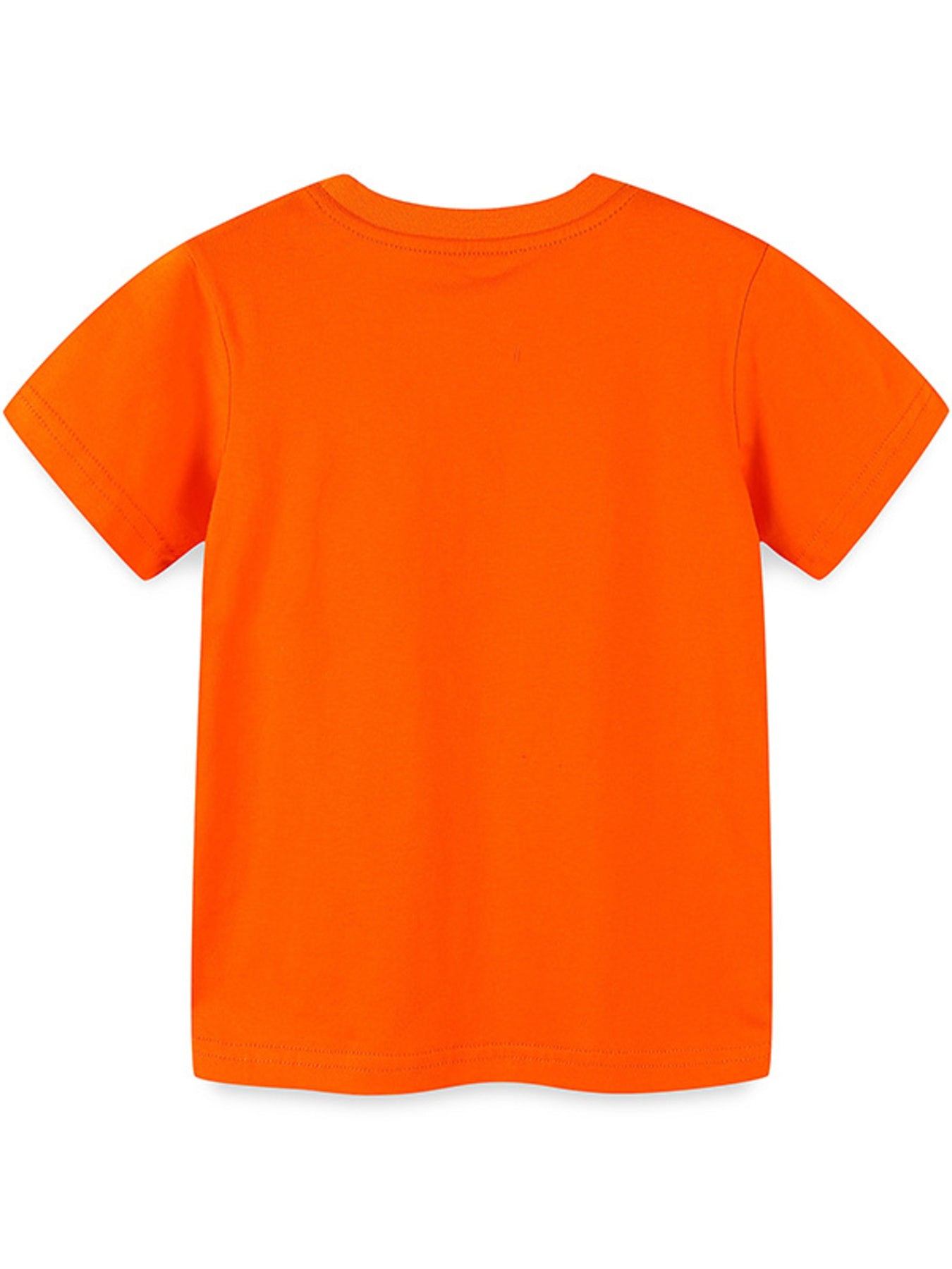 Orange cotton crew-neck t-shirt with short sleeves and a playful octopus graphic on the front.
