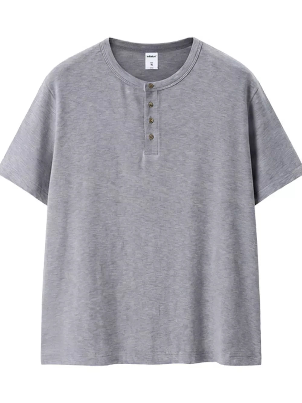 Men's Short Sleeve Henley T-shirt in Gray, product detail