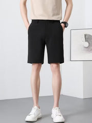 Men's black chino shorts with a comfortable, lightweight fit and classic pockets.