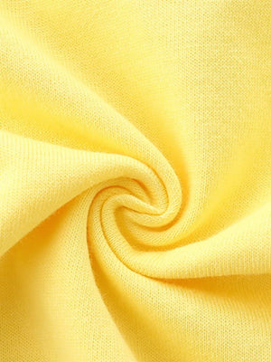 Yellow cotton toddler undershirt fabric detail