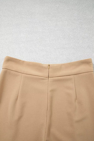 High Waist Full Length Regular Fit Pants in Tan, view 12