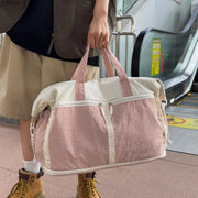 Color Block Large Travel Tote Bag, side view
