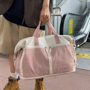 Color Block Large Travel Tote Bag, side view