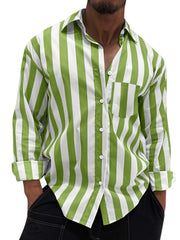 Men's Button Up Long Sleeve Shirt in Deep Teal, front view