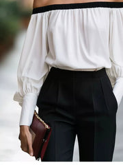 Off-shoulder Lantern Sleeve Blouse, close-up detail