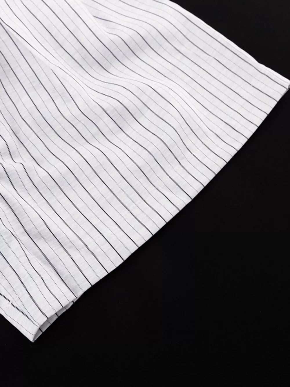 Pinstripe Cropped Blazer And Pleated Shorts Set in Light Gray, view 16