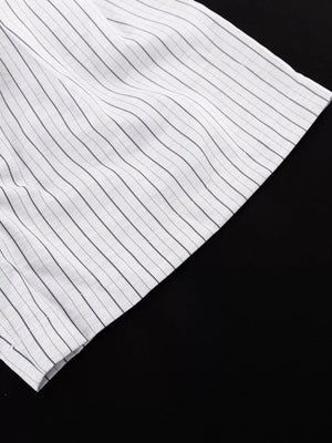 Pinstripe Cropped Blazer And Pleated Shorts Set in Light Gray, view 16