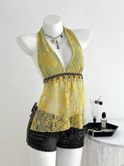 Lace Halter Neck Cami, front view