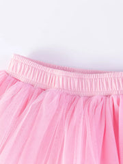 Pink tulle skirt with elastic waistband for baby girls