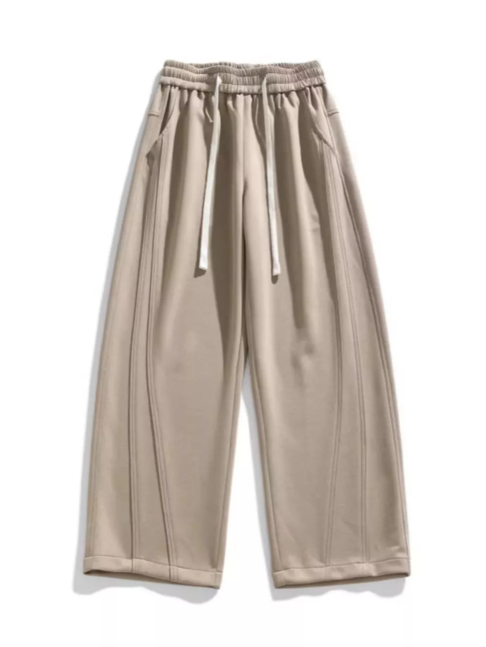 Men's Plus Size Loose Fit Wide Leg Casual Pants in Navy Blue, front view