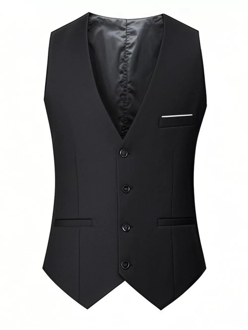 Men's Plus Size Classic Fit Button Up Vest, close-up detail