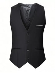 Men's Plus Size Classic Fit Button Up Vest, close-up detail