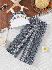 Children's Tassel Tank And Pants Set, front view