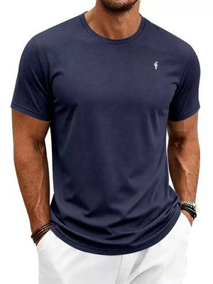 Men's Classic Fit Crew Neck T-shirt Plus Size in Black, editorial view