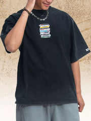 Men's Vintage Washed Cassette Tape T-shirt, close-up detail