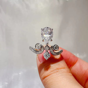 1.2 Carat Pear-cut Moissanite Sterling Silver Ring, model styling view