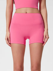 Nova Rise High-Motion Shorts in Fuchsia Pink, seamless high-waisted activewear shorts.