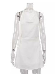 Elegant Backless Halter Mini Dress