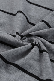 Charcoal striped maxi dress fabric detail