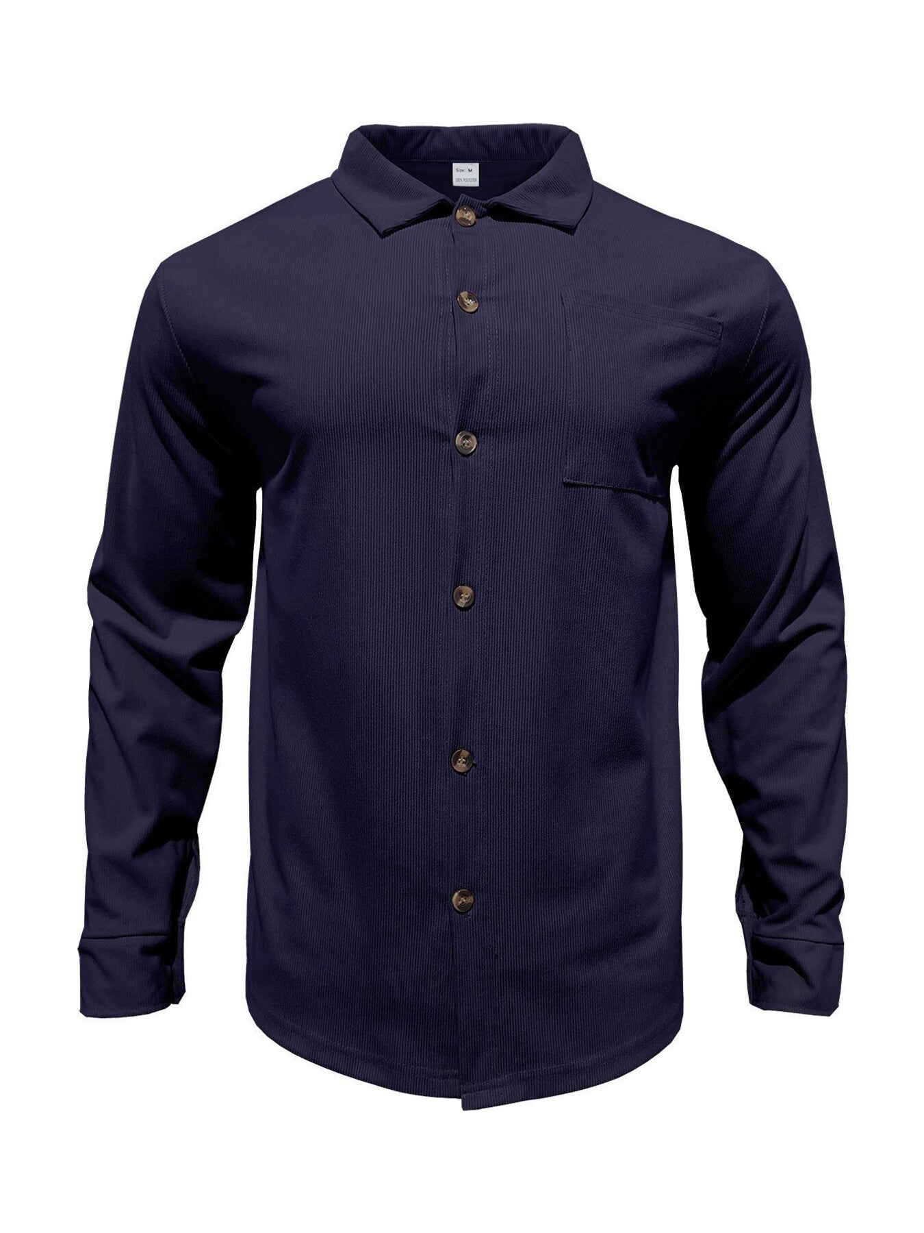 Men's Full Size Button Up Long Sleeve Shirt And Pants Set, model styling view