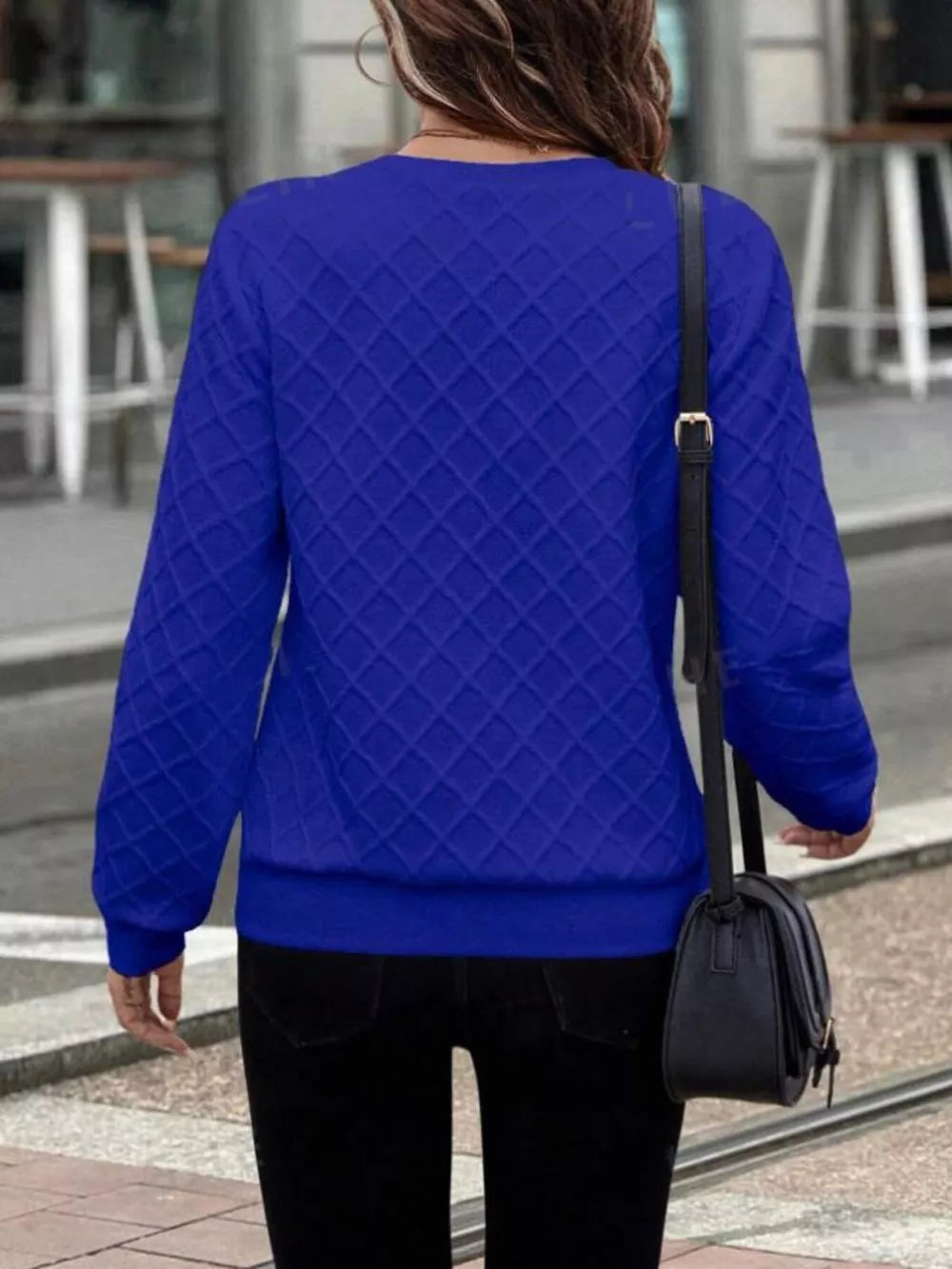 Textured Quarter-zip Sweatshirt in Pink, view 13