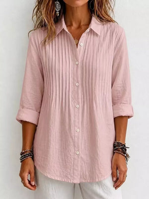 Men's Plus Size Long Sleeve Button-up Shirt, front view