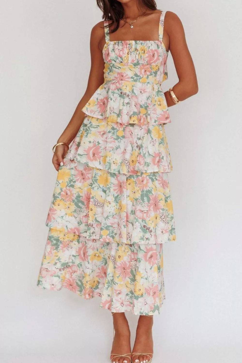 Charming Tiered Floral Maxi Dress