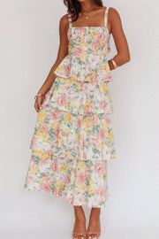 Charming Tiered Floral Maxi Dress