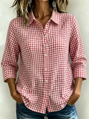 Full Size Plaid Collared Button Up Shirt, product detail