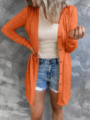 Lightweight Button-up Cardigan Plus Size in Grey, alternate angle