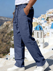 Men's Casual Drawstring Pants With Pockets