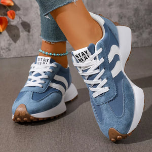 Lace Up Round Toe Sneakers, side view