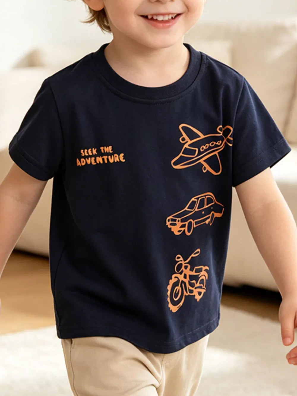 Toddler graphic t-shirt with adventure theme, comfortable casual style.