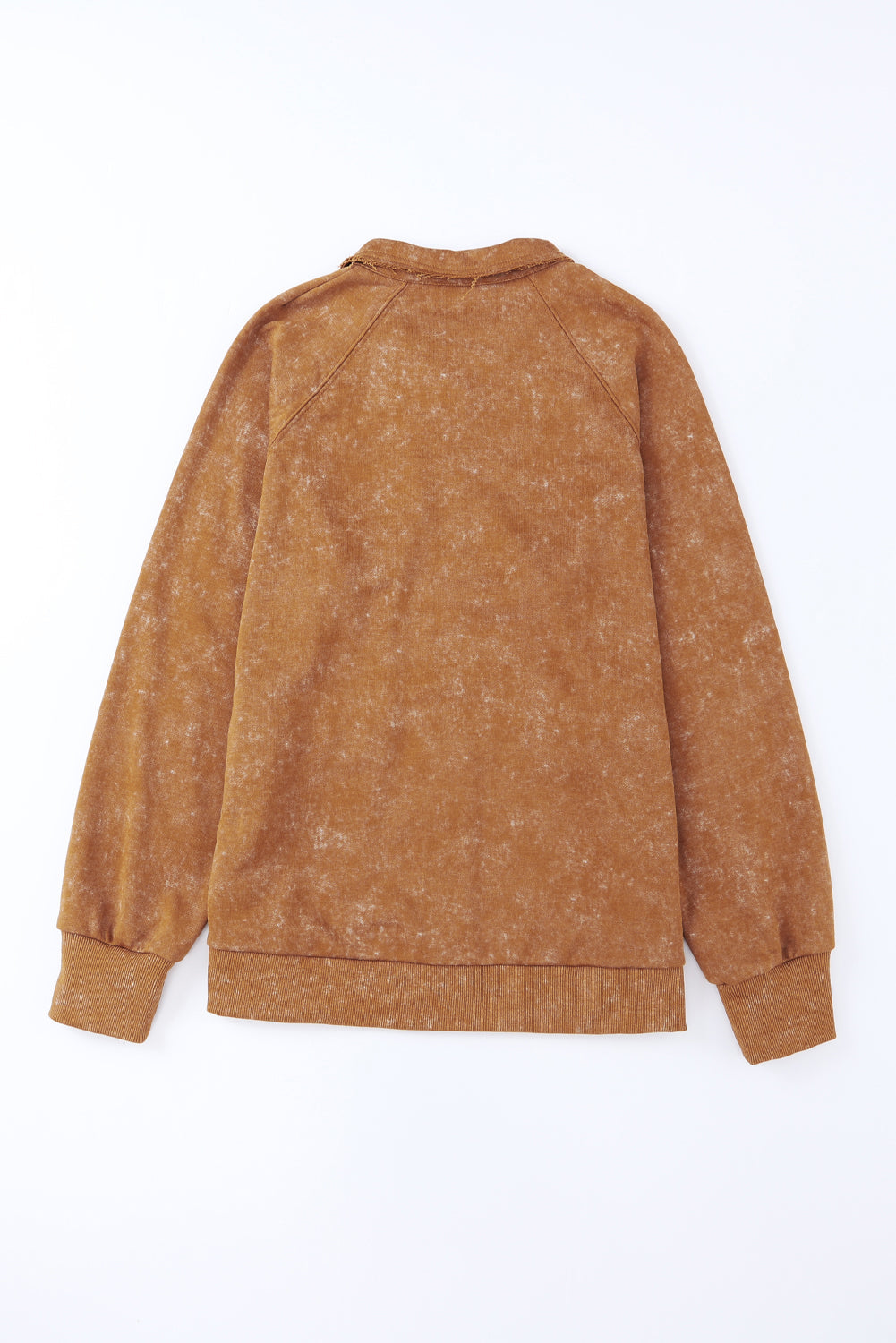 Washed cotton utility jacket in caramel with a collared neckline and ribbed cuffs and hem.