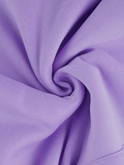 Lavender hoodie with adjustable hood and acrylic fabric detail