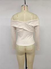 Chic Crisscross Off-shoulder T-shirt