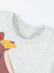 Children's Horse Graphic Tee And Shorts Set, close-up detail
