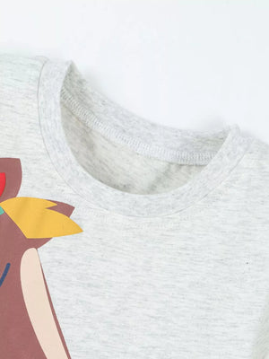 Children's Horse Graphic Tee And Shorts Set, close-up detail