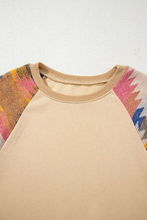 Sequined Rodeo Graphic Aztec Bubble Sleeve Sweatshirt, alternate angle