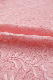 Dusty pink lace blouse with intricate floral pattern detail