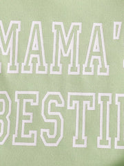 Children's Letter Round Neck Tee And Shorts Set in Light Green, product detail