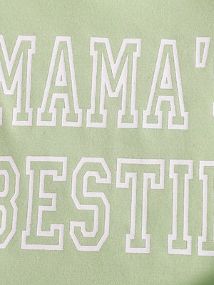 Children's Letter Round Neck Tee And Shorts Set in Light Green, product detail