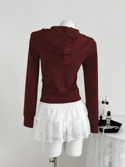 Zip Up Long Sleeve Hoodie, back view