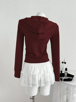 Zip Up Long Sleeve Hoodie, back view