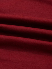 Burgundy long sleeve top with a soft, comfortable fabric texture.