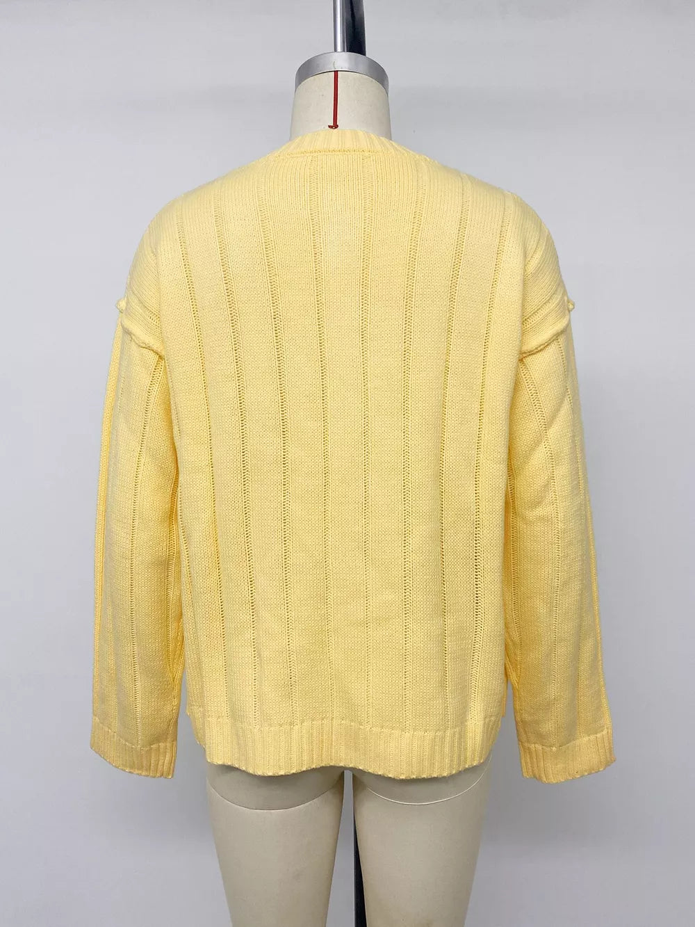 Button Up Dropped Shoulder Cardigan, model styling view