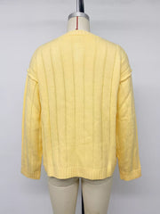 Button Up Dropped Shoulder Cardigan, model styling view